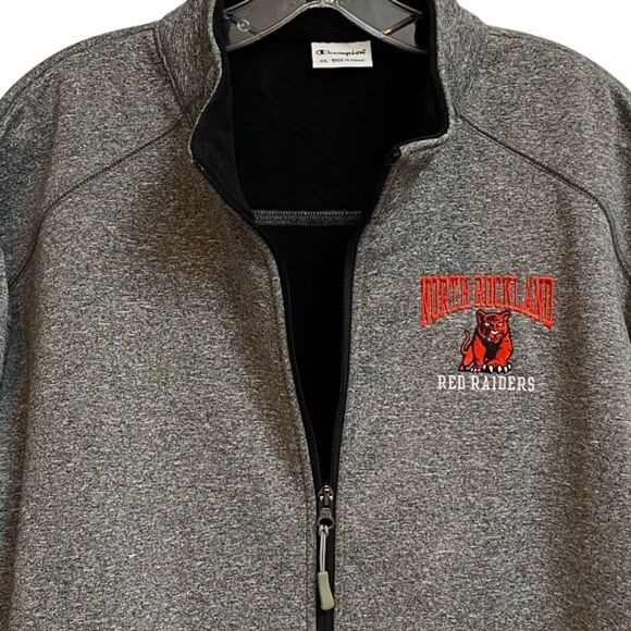 NWT Champion Full Zip Jacket Size XXL Grey Pockets North Rockland Red Raiders - Picture 6 of 16